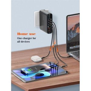 LDNIO 140W 6-PORT USB-C/A Charging Station Super Fast Charger Phone And Laptop Fast Charger + Free Cable