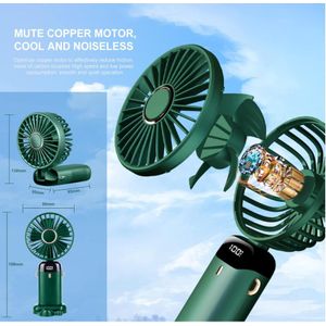 18HRS LONG-LASTING RECHARGEABLE HANDHELD FAN WITH BASE STAND, Mini Portable USB Hand Fan - USB Fan Portable High Speed, Mini USB Desktop & Handheld Fan, Portable Fan with Smart LED Digital Display 5-speed Adjustable USB Rechargeable Mini Handheld Fan