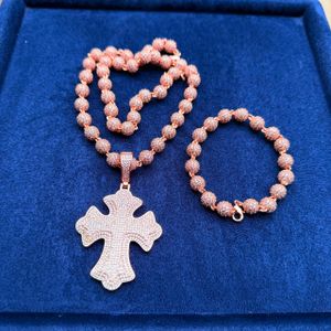 ORIGINAL    DIAMOND  ICED CHAIN,HAND CHAIN  AND ICED CROSS  PENDANT(TESTED)