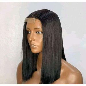 Blunt Cut Hair Wig With Closure Natural Colour