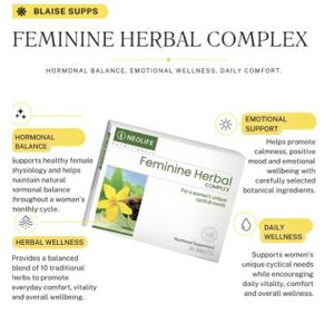 Natural NEWLIFE GNLD Feminine Herbal Complex - 60 Tablets (Single) Herbal blend to help women achieve a state of optimal well being, comfort and calmness