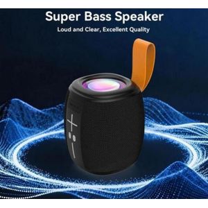 Super Bass Portable Bluetooth Speaker with RGB Led Lights, TWS, USB, TF Card, AUX Waterproof, Handheld with Strap 