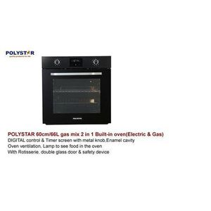 Polystar Electric & Gas built--in oven with Digital control and timer screen