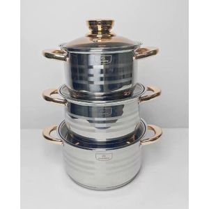 3 Set's Induction Stainless steel Non-stick Pressure Cooker Cooking Pot (20,22,24CM)