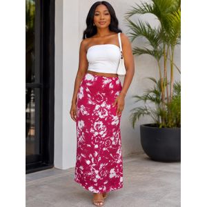Women’s Pink & White Floral Maxi Skirt
