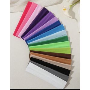 Beauty Addict (5 pcs)Solid Color Wide Elastic Headband - Soft Yoga Sports Head Band for Women Girls