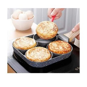 Divided Grill Frying Pan, Omelet Pan, 4 Holes Egg Steak Pot, Egg