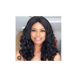 Bouncy Curly Hair Wig With Closure Natural Colour