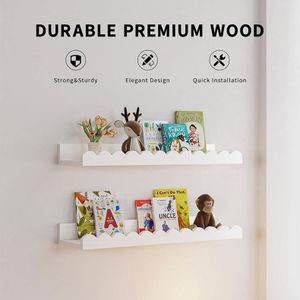 2pcs Floating Shelf / Wall-Mounted Shelf - White