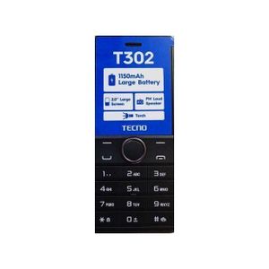 Tecno T302 Dual SIM with opera mini and FM loud speaker, Black 