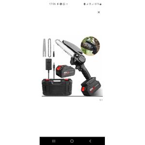6 - Inch Portable Cordless Electric Chain Saw With Two 48v Rechargeable Batteries. 