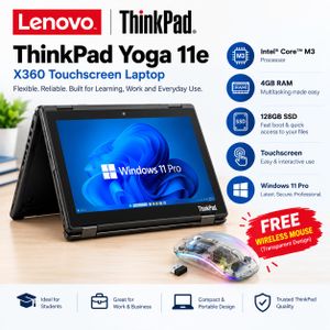 Lenovo ThinkPad Yoga 11e Gen 6 X360 Touchscreen 4GB 128GB SSD Windows 11 Pro + FREE Wireless Mouse