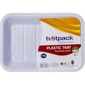 Hotpack  Size 3 Plastic Food Serving Tray Plate Pack