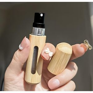 Refillable Bamboo Perfume Atomizer, Portable Mini Spray Bottle for Travel, 8ml Options