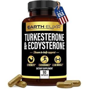 Earth Elixir  Turkesterone 840mg + Ecdysterone 705mg 90 Capsules