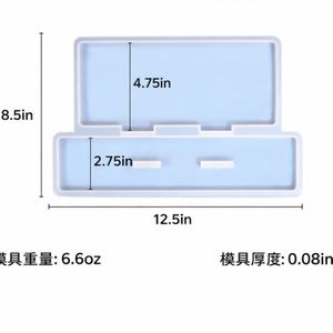 Large Silicone Resin Display Stand Mold – DIY Epoxy Desk Name Plate Holder Mold, Table Sign Board Casting Mold for Resin Crafts