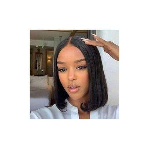 Cheap wig Bone Straight Bob Wig With Closure