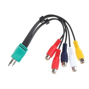 3.5+2.5 To 5RCA Double-head LCD TV AV Cable-20cm 3.5+2.5
