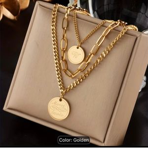 3-layer stainless steel pendant necklace