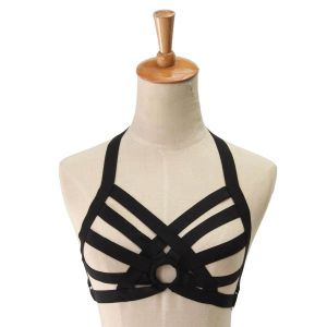 Sexy Women Girl Hollow Out Elastic Cage Bra Bandage Strappy Halter Bra