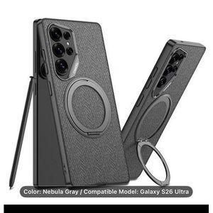 Samsung S26 Ultra Phone Case, New Magnetic Suction Plain Synthetic Leather Protective Case, Suitable for Galaxy S26 Ultra
