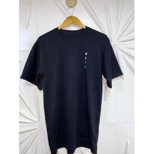 Mauton Unisex Korean M.A Crested Cotton Tshirt - Black 