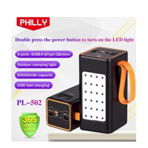 Philly 50000mAh super Fast Charging power bank with Led light with digital display 