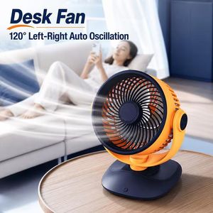 Desktop Fan Rechargeable Turbo Air Circulator 3 Speeds LED Display Quiet Portable Fan For Home Office Outdoor Camping Rechargeable Strong Wind 2400mAh Air Turbo Home Desk Fans Purifying 10W Fast Charging  LED Display Natural Circulating Airflow 