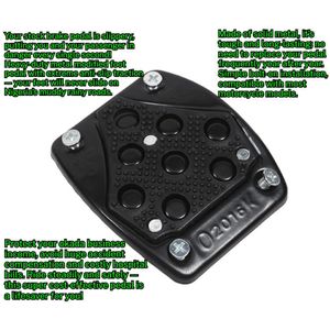 1 Pc Universal Motorcycle Modified Non-Slip Brake Foot Peg, Black, Metal Material