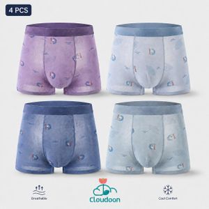 Cloudoon Men's Boxer Briefs Comfortable Breathable Underwear Soft Elastic Waistband