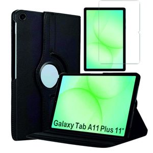 Samsung Galaxy Tab A11 Plus (11 Inch) 360 Degree Rotatable Case & Screen Protector - Black