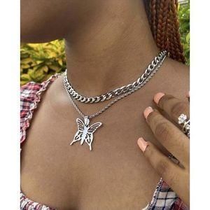 2PIECE NEKLACE WITH BUTTERFLY PENDANT