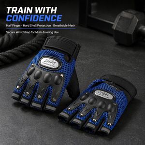 Baolihua Tactical Gloves Motorcycle Half Finger Gloves, Breathable Mesh Riding Gloves With Protective Shell Hiking,Hunting, Climbing, Cycling, Gym & Fitness Gloves