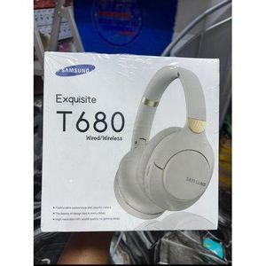 Samsung Exquisite T680 Headphone - Comfortable Cushioned Ear Cups, Gaming Headphone - Compatible with Smartphones & Computers, - Modern Headset ( Black )