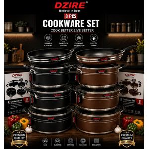 8-Piece Non-Stick Cookware Set – Durable Kitchen Cooking Pots & Frying Pans