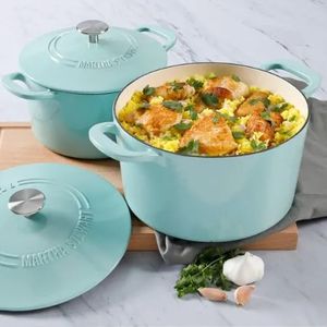 Martha Stewart 2-Pack Mini Enamel on Steel Dutch Ovens