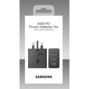 Samsung Pd 65w Trio Power Adapter With Two (2) Usb Type C Ports, One (1) Usb A Port, Fast Charge