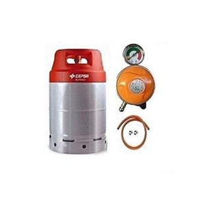 Cepsa Gas Cylinder 12.5kg With Meter Regulator, Hose & Clips.(Red)