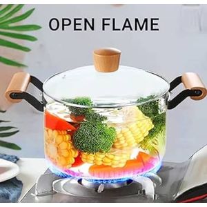 Transparent Clear Glass Cooking Pot + A Set Of Spatula