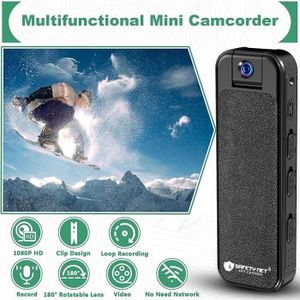 Mini Body Camera Portable HD Video Recorder with Clip Design Rotating Lens and Loop Recording for Outdoor and Work Use