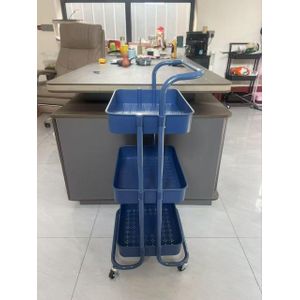 3 Tier Rotating Kitchen Rolling Cart Trolley