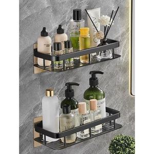 Punch-Free Storage Corner Rack Shelf Towel Hanger Hook 1pc