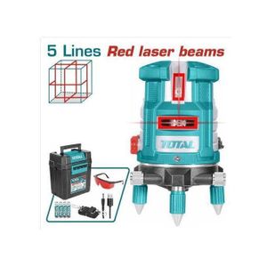 TOTAL Red Self-Leveling Line Laser - 5 Lines, TRIPOD STAND