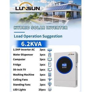 LUXSUN 6.2KVA 48V Hybrid Solar Inverter – 120A MPPT