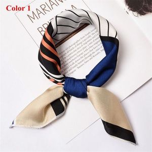 Square Silk Satin Scarf Head Neck Scarf For Women Hair Tie Band Acc