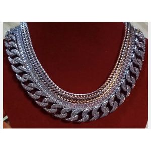 Iced Out Cuban, Tennis & Snake Chain Silver