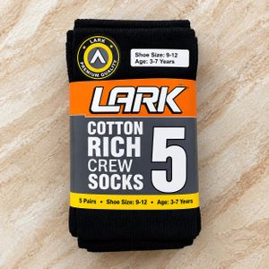 Lark 5 in 1 Pairs Black quality socks