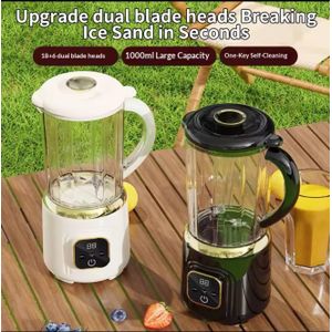 Rechargeable Double Blade New Juicer, USB Charging Portable Blender, Small Household Juicer, Digital Wall Breaking Machine, Smoothie Blender 2x10=20 blades 