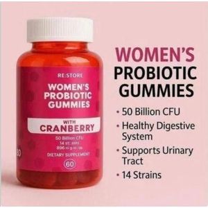 RESTORE Women’s Probiotic Gummies With Cranberry