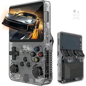 R36S Handheld Game Console, Retro handheld games consoles with 3.5 Inch Ips Display, 64G TF Card and 15000+ Classic Games, Portable Pocket R36S Game Console (Black)